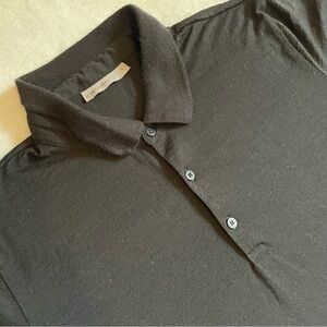 Icebreaker Sz L Wool Blend Black Polo Shirt Mens